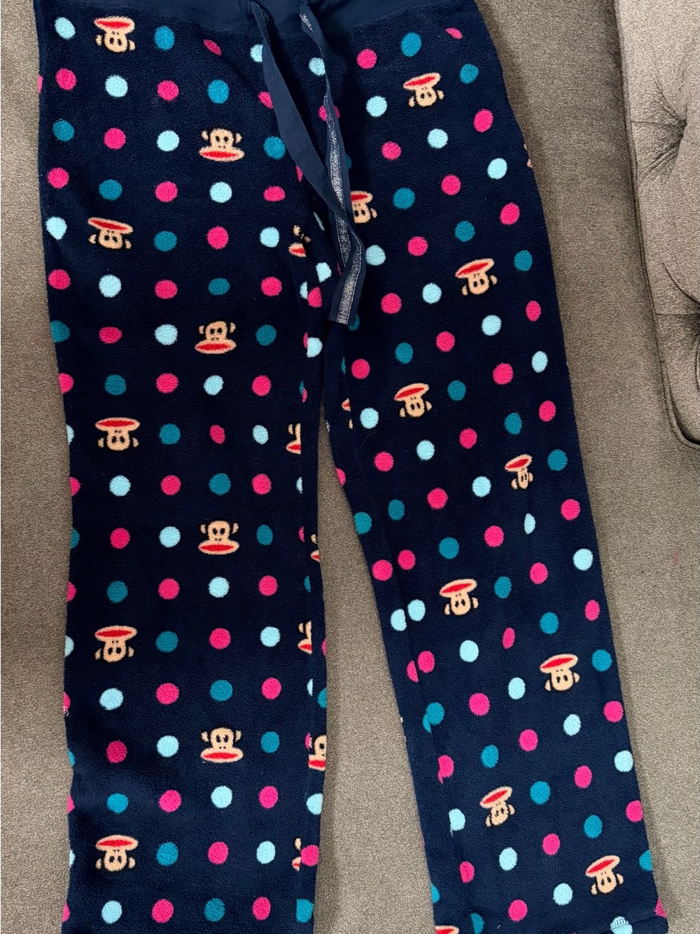 Paul Frank Navy Polka Dot Monkey Print Pajama Pants